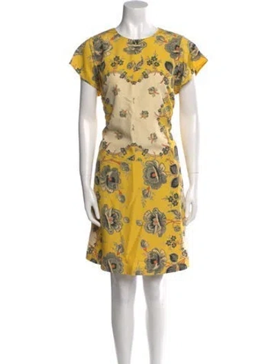 Pre-owned Etro Silk Mini Dress In Yellow