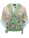 Etro Silk Mini Poncho In Multi