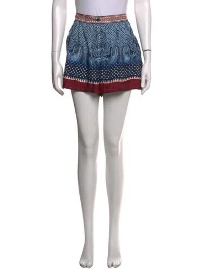 Pre-owned Etro Silk Mini Shorts In Blue