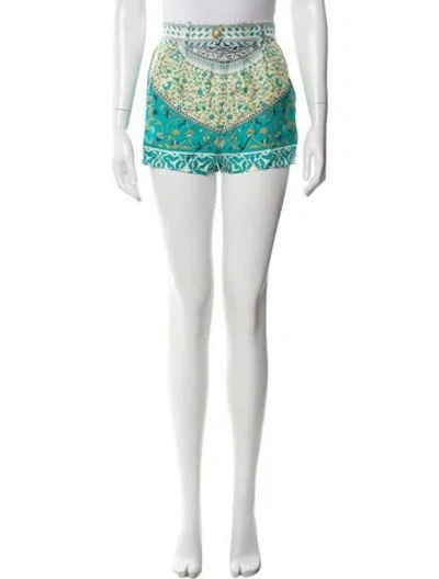 Pre-owned Etro Silk Mini Shorts In Green