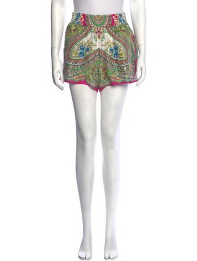 Pre-owned Etro Silk Mini Shorts In Neutrals