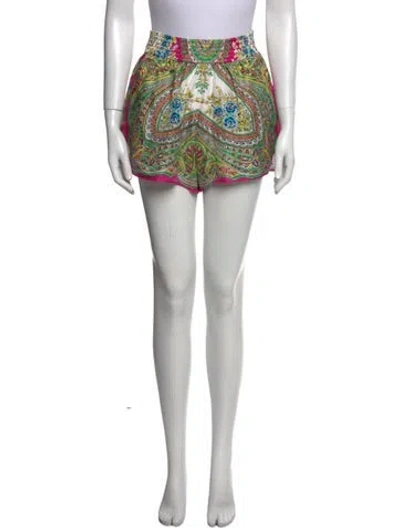 Pre-owned Etro Silk Mini Shorts In Red