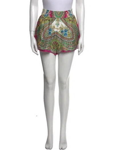 Pre-owned Etro Silk Mini Shorts In Red