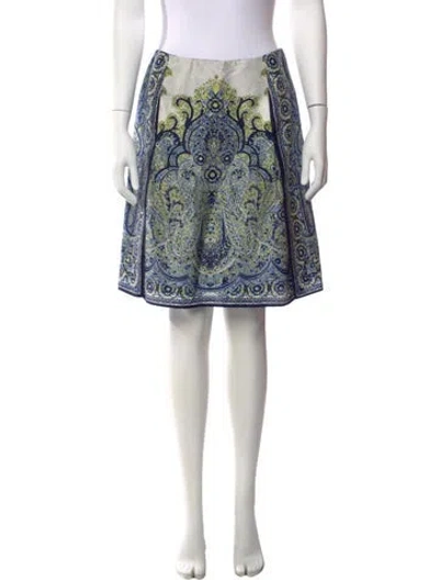 Pre-owned Etro Silk Mini Skirt In Blue