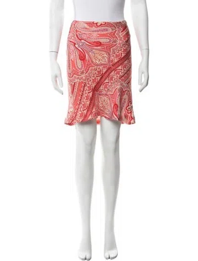 Pre-owned Etro Silk Mini Skirt In Red