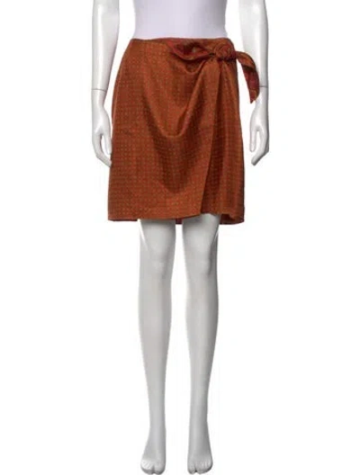 Pre-owned Etro Silk Mini Skirt W/ Tags In Orange