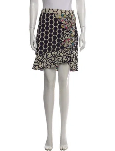 Pre-owned Etro Silk Mini Skirt In White