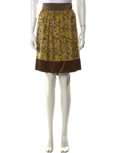 Pre-owned Etro Silk Mini Skirt In Yellow
