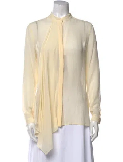 Pre-owned Etro Silk Mock Neck Blouse W/ Tags In Neutral