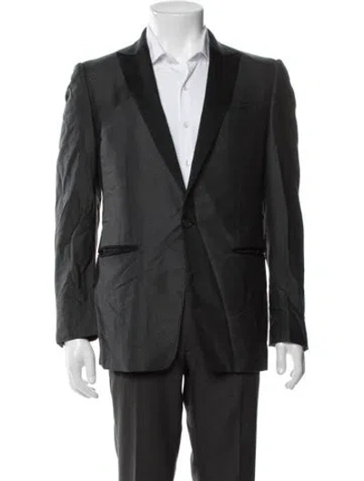 Pre-owned Etro Silk Moto Jacket In Gray