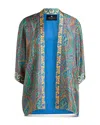 Etro Women's Paisley Print Open Front Jacket In Green Print