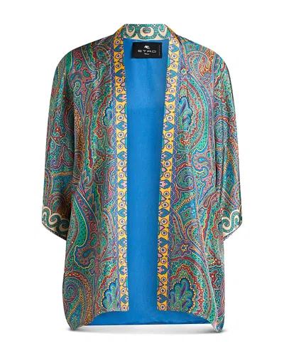 Etro Women's Paisley Print Open Front Jacket In Multicolour