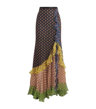 Etro Silk Paisley Midi Skirt In Multi