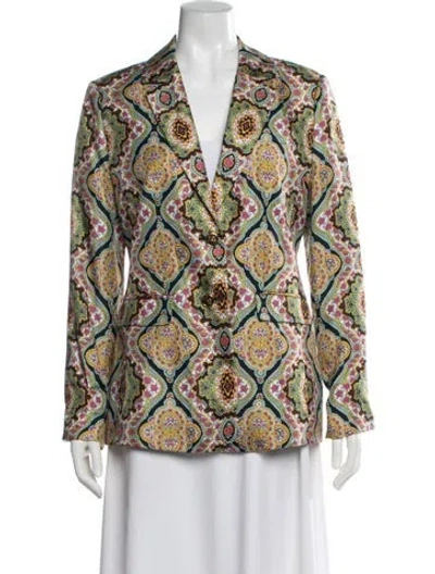 Pre-owned Etro Silk Paisley Print Blazer In Multi