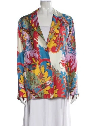 Pre-owned Etro Silk Paisley Print Blazer In Multi