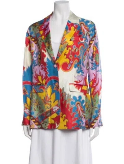 Pre-owned Etro Silk Paisley Print Blazer In Multicolor