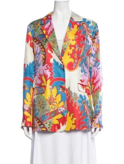 Pre-owned Etro Silk Paisley Print Blazer In Multicolor