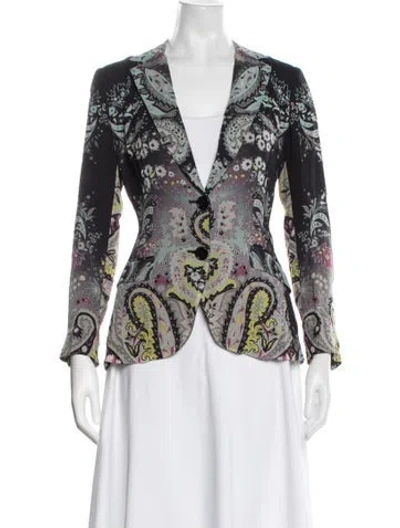 Pre-owned Etro Silk Paisley Print Blazer In Multicolor