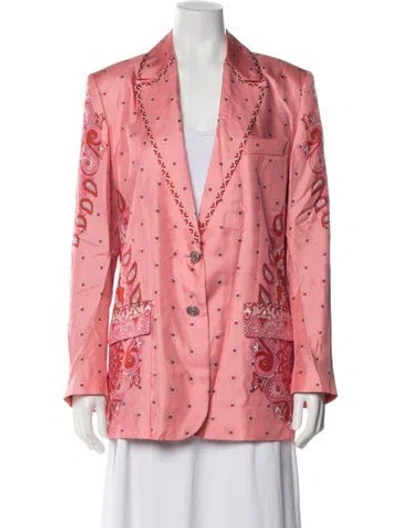 Pre-owned Etro Silk Paisley Print Blazer In Pink