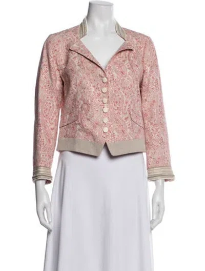 Pre-owned Etro Silk Paisley Print Blazer In Pink