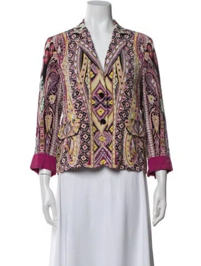 Pre-owned Etro Silk Paisley Print Blazer In Pink