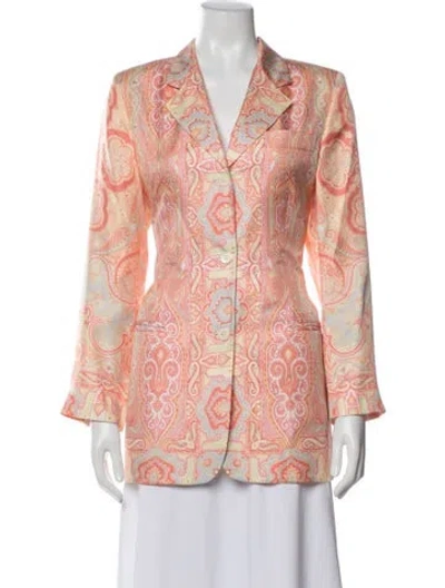 Pre-owned Etro Silk Paisley Print Blazer In Red