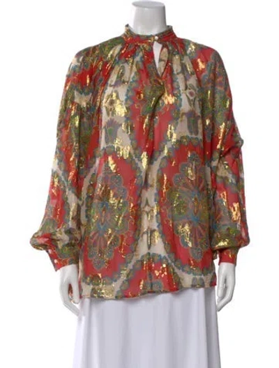Pre-owned Etro Silk Paisley Print Blouse