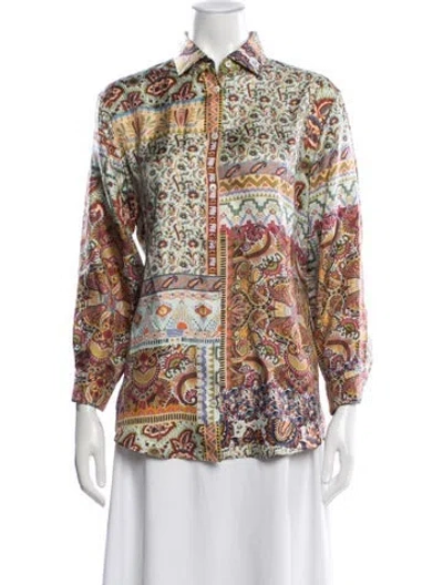Pre-owned Etro Silk Paisley Print Blouse