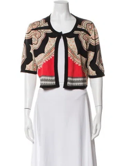 Pre-owned Etro Silk Paisley Print Blouse In Black