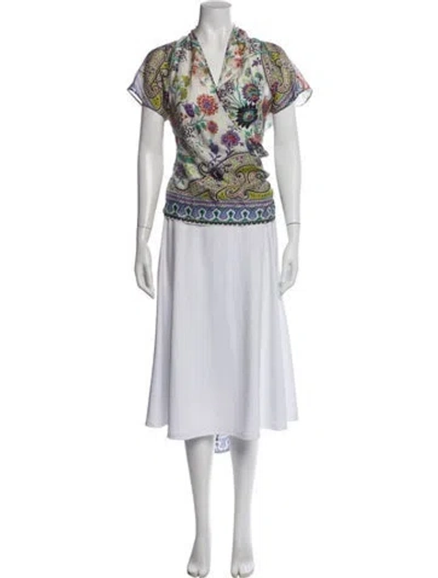 Pre-owned Etro Silk Paisley Print Blouse In Multi