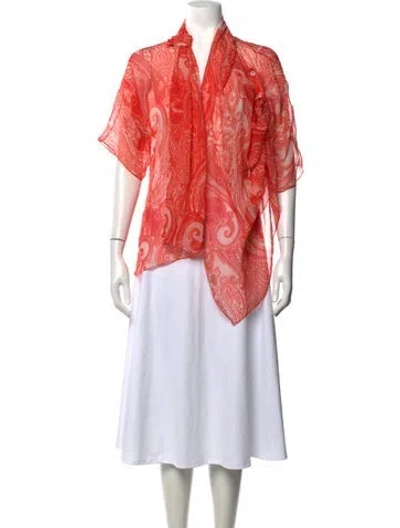Pre-owned Etro Silk Paisley Print Blouse In Purple