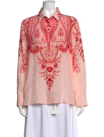 Pre-owned Etro Silk Paisley Print Blouse In Red