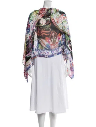 Pre-owned Etro Silk Paisley Print Coat W/ Tags In White
