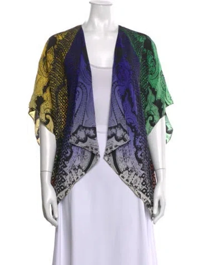 Pre-owned Etro Silk Paisley Print Jacket In Blue
