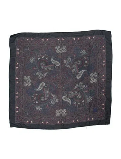 Pre-owned Etro Silk Paisley Print Pareo In Blue