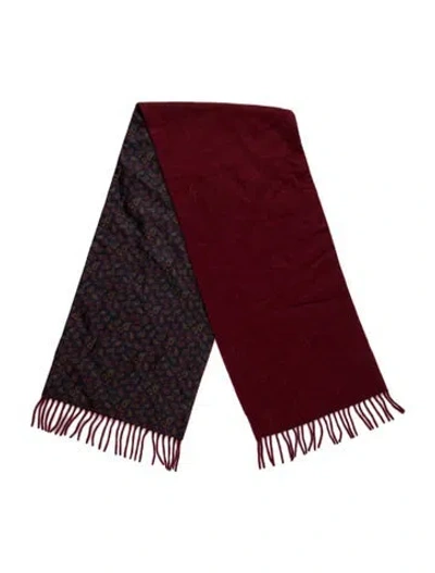 Pre-owned Etro Silk Paisley Print Scarf In Burgundy