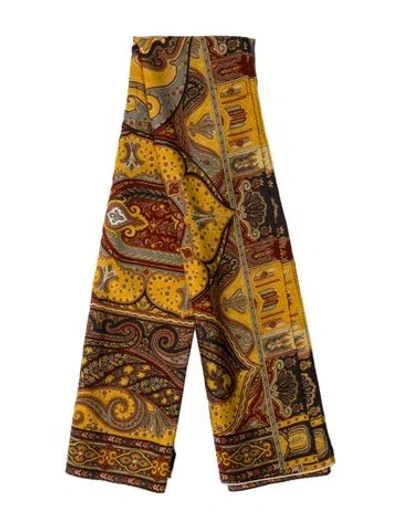 Pre-owned Etro Silk Paisley Print Scarf In Multi