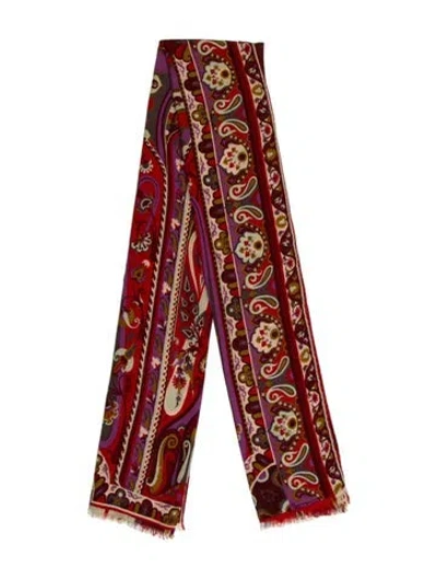 Pre-owned Etro Silk Paisley Print Scarf In Multi