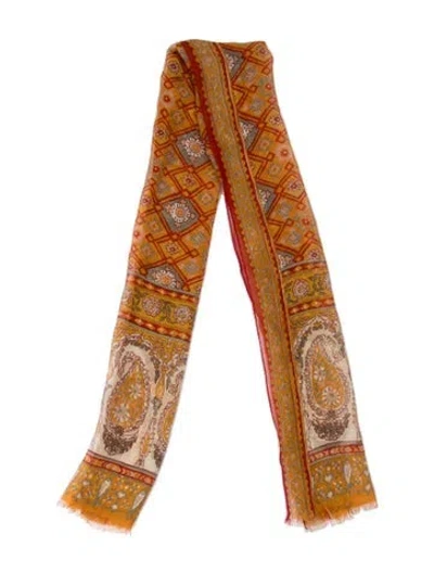 Pre-owned Etro Silk Paisley Print Scarf In Multi