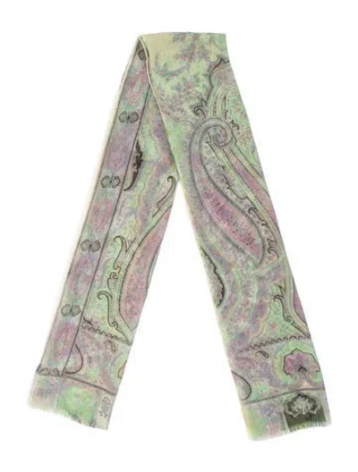 Pre-owned Etro Silk Paisley Print Scarf In Multi