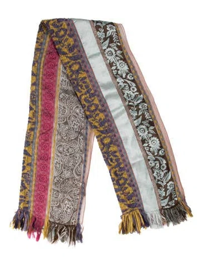 Pre-owned Etro Silk Paisley Print Scarf In Multi