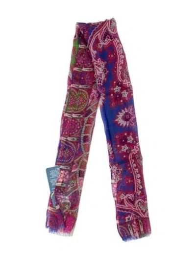 Pre-owned Etro Silk Paisley Print Scarf In Multi