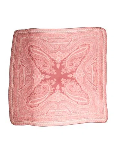 Pre-owned Etro Silk Paisley Print Scarf In Red