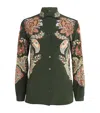 Etro Paisley Print Button Down Silk Shirt In Black