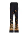 Etro Printed Crêpe De Chine Palazzo Trousers In Black