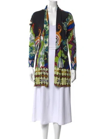 Pre-owned Etro Silk Paisley Print Sweater In Black