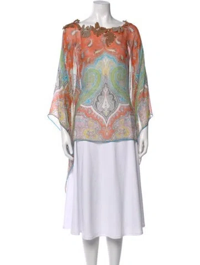 Pre-owned Etro Silk Paisley Print Sweater In Multi