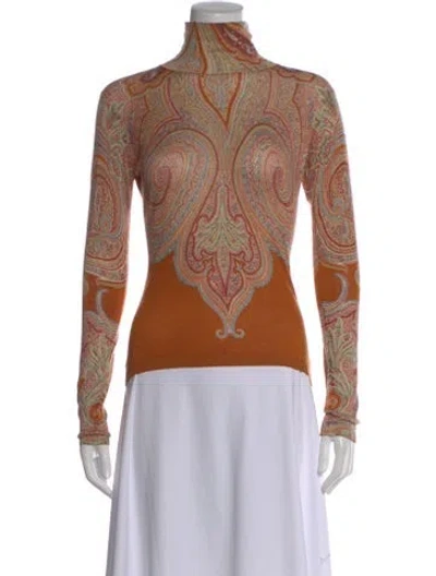 Pre-owned Etro Silk Paisley Print Sweater In Multi