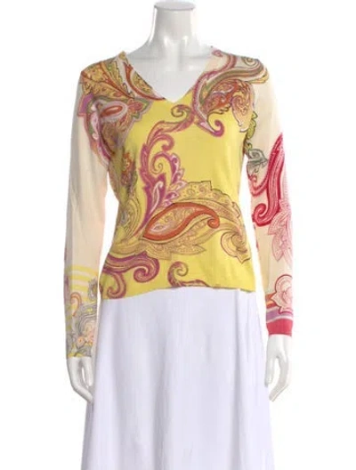 Pre-owned Etro Silk Paisley Print Sweater In Multi