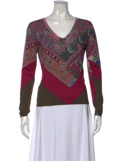 Pre-owned Etro Silk Paisley Print Sweater In Multi